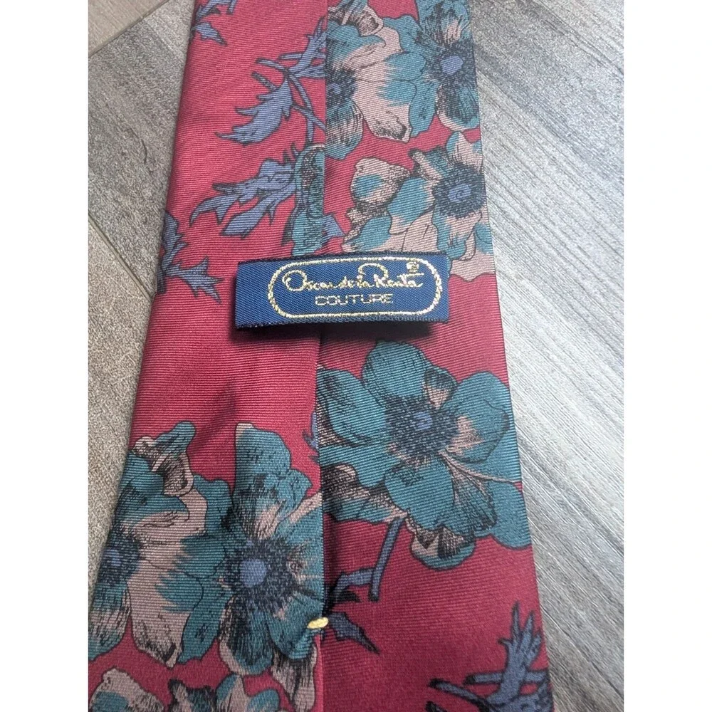 Lot of 2 Vintage VTG Oscar de la Renta Men's Neck Tie Ties 100% Silk Made in USA